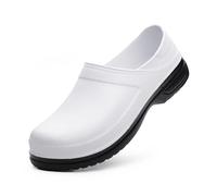 Scarpe da Cuoco per Uomo, Scarpe da Lavoro da Chef Antinfortunistiche Resistenti all'Acqua E alla Moda da Uomo, Scarpe da Lavoro Leggere da Giardino per Ristoranti, per Cucina(White,43 EU)