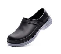 Scarpe da Cuoco per Uomo, Scarpe da Lavoro da Chef Antinfortunistiche Resistenti all'Acqua E alla Moda da Uomo, Scarpe da Lavoro Leggere da Giardino per Ristoranti, per Cucina(Black,41 EU)