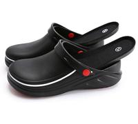 Scarpe da Cuoco Resistenti all'olio, Zoccoli per Uomo e Donna, Scarpe da Cucina Antiscivolo, Scarpe da Lavoro Antinfortunistiche da Giardino con Comoda Soletta Sportiva,Nero,41