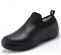 Scarpe da Cuoco Unisex Scarpe da Lavoro Impermeabili Antiscivolo Resistenti all'Acqua All'olio Professionale, Scarpe da Lavoro Antiscivolo da Cucina Invernali (Blcak,42)