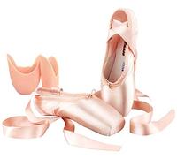Scarpe da Danza Classica Raso Scarpetteda Ballo con Il Nastro Suola Diviso in Pelle Ginnastica Ballo Pantofole per Bambini e Adulti