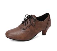 Scarpe da Danza con Tacchi per Donne o Ragazze, Scarpe Mary Jane per Danza Moderna, Jazz, Flamenco, Salone Standard, marrone, 37 EU