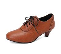 Scarpe da Danza con Tacchi per Donne o Ragazze, Scarpe Mary Jane per Danza Moderna, Jazz, Flamenco, Salone Standard, giallo, 41 EU