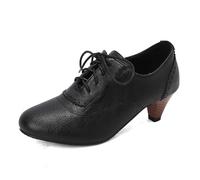 Scarpe da Danza con Tacchi per Donne o Ragazze, Scarpe Mary Jane per Danza Moderna, Jazz, Flamenco, Salone Standard, Nero , 36 EU