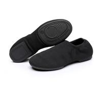 Scarpe da Danza Donna con Punta Chiusa Lacci Suola Spacco Standard Per La Pratica Sociale Salsa Danze Salsa Jazz Per Principianti L'insegnamento Della Danza, Nero Piatti Suola in Pelle, 39 EU