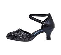 Scarpe Da Danza Donne Con Tacchi Alti Latina Standard Bachata Sandali Da Danza A Punta Chiusa Moderno Tango Chacha Sandali Salsa per Donna Salsa Da Ballo Estate Stiletto, Nero , 40 EU