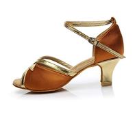 Scarpe Da Danza Latina A Punta Aperta Comode Tango Scarpe Danza Tacchi Alti Antiderapante Salsa Jazz Sandali Bachata Valzer Festa Sociale Estate Stiletto, marrone, 36 EU