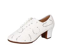 Scarpe Da Danza Latina Donna Punta Aperta Latina Tango Valzer Festa Sociale Salsa Bachata Performance Sandali Da Danza Per Le Donne Con Tacco Paillettes Moderno Per National Mark, bianco, 42 EU