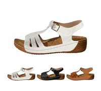 Scarpe da donna 2025 nuovi stili estivi fibbia tacco pendenza cinturino tinta unita sandali leggeri vacanze all'aperto spiaggia passeggiate campeggio escursionismo viaggi shopping traspirante