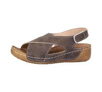 Scarpe da donna 36 casual laterali con fibbia cava con fondo piatto, scarpe romane, sandali estivi da donna, sandali da donna alla moda, sandali anteriori chiusi, marrone, 39 EU