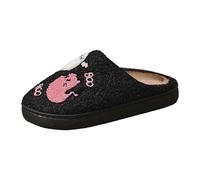Scarpe da donna 39 nere, comode pantofole invernali da donna per coppie, alla moda, comode, morbide, foderate in pile, con graziose scarpe da lavoro da donna con tacco, Nero , 37 EU