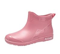 Scarpe da donna 42 rosse da donna, scarpe da pioggia in gomma, casual e alla moda, per lavoro, pesca, lavaggio auto, cucina, non sovrascarpe, stivali da donna con tacco, Colore: rosa., 39 EU