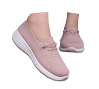 Scarpe da donna autunno primavera tinta unita slip on senza lacci sneakers spesse Thick Sole casual casual scarpe tempo libero all'aperto escursionismo elegante chic, Rosa, 40 EU