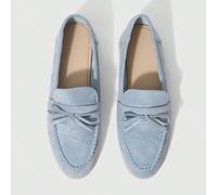 Scarpe da donna azzurro cielo con fiocco, comode per il pendolarismo, mocassini piatti da donna, scarpe piatte adatte per lo shopping all'aperto, per andare al lavoro e per l'uso quotidiano, scarpe pi