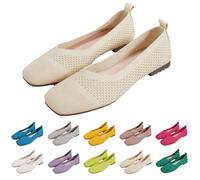 Scarpe da donna, ballerine estive, eleganti, quadrate, senza lacci | Scarpe basse slip-on, eleganti, comode, leggere, traspiranti, antiscivolo, da barca