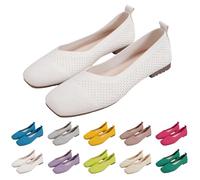 Scarpe da donna, ballerine estive, eleganti, quadrate, senza lacci | Scarpe basse slip-on, eleganti, comode, leggere, traspiranti, antiscivolo, da barca