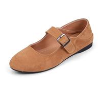 Scarpe da donna casual slip on scarpe basse una cinghia balletto a due vie indossare comodi mocassini quotidiani, cachi, 38.5 EU