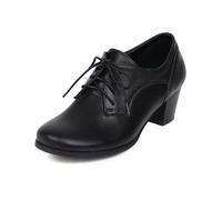 Scarpe da donna classiche con lacci, tacco a blocco, scarpe da lavoro, scarpe da ufficio, eleganti e comode, scarpe basse con lacci, stile vintage, per matrimoni, Oktoberfest, feste della birra, B01