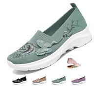 Scarpe da donna comode, morbide e solate, casual, a farfalla, traspiranti, da passeggio, verde, 40 EU