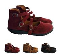 Scarpe da donna comode, suola morbida, comode, singole, eleganti, con punta rotonda, per il tempo libero, Mary Jane, scarpe da balletto con décolleté leggere, antiscivolo, Colore: rosso, 37 EU