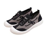 Scarpe da donna con piedi larghi, scarpe da ginnastica in rete, casual, traspiranti, per il tempo libero, da tennis, classiche, stile retrò, per attività all'aria aperta, per il tempo libero, Nero