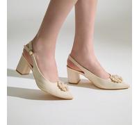 Scarpe da donna con punta affusolata e cinturino alla Mary Jane, nuove per la primavera/autunno 2025, con decorazione a fibbia con perle, scarpe basse alla moda, regali di Natale invernali CN35,CN36,C