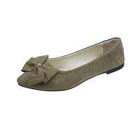 Scarpe da donna con tacco blu e autunno leggero camoscio Pointed Shallow Mouth Soft Bottom Bow Single Shoes Daily Incontri Commuting Large Size Ballet Shoes Flat Shoes 41 Donna, Jn, 37 EU