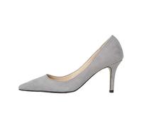 Scarpe da donna con tacco medio a punta, punta chiusa, eleganti, da lavoro, ufficio, scarpe con tacco a punta chiusa, scarpe con tacco alto, scarpe da sposa antiscivolo taglia 3,5-7,5 UK, Grigio