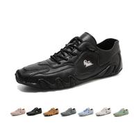 Scarpe da Donna E Uomo Ginnastica Ortopediche, Mocassini Slip On Impermeabili in Pelle Traspiranti Casual All'aperto Comode Cuciture A Mano(Black,38 EU)