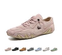Scarpe da Donna E Uomo Ginnastica Ortopediche, Mocassini Slip On Impermeabili in Pelle Traspiranti Casual All'aperto Comode Cuciture A Mano(Pink,42 EU)