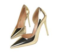 Scarpe da donna eleganti con tacco a spillo, con glitter, chiuse, per feste, festival, casual, estive, per pendolarismo e affari, gold, 35 EU