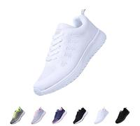 Scarpe da donna eleganti e comode, bianche, da donna, estive, leggere, in rete, antiscivolo, per il tempo libero, lacci, scarpe da jogging, traspiranti, scarpe sportive, elasticizzate, da ginnastica