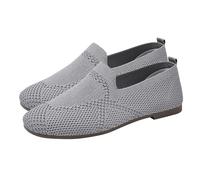 Scarpe da donna eleganti e comode, scarpe piatte, con piedi larghi, a maglia, per il tempo libero, sportive, scarpe da ballo alla moda, scarpe basse leggere, per la primavera, l'autunno, Z5 grigio, 36