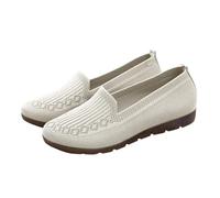 Scarpe da donna eleganti e comode, scarpe piatte, con piedi larghi, a maglia, per il tempo libero, sportive, scarpe da ballo alla moda, scarpe basse leggere, per la primavera, l'autunno, beige., 45 EU