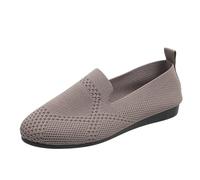 Scarpe da donna eleganti e comode, scarpe piatte, con piedi larghi, a maglia, per il tempo libero, sportive, scarpe da ballo alla moda, scarpe basse leggere, per la primavera, l'autunno, Z4 Caffè, 37