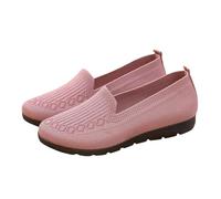 Scarpe da donna eleganti e comode, scarpe piatte, con piedi larghi, a maglia, per il tempo libero, sportive, scarpe da ballo alla moda, scarpe basse leggere, per la primavera, l'autunno, Colore: rosa