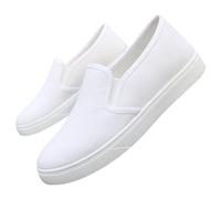 Scarpe da donna eleganti, piatte casual, in tela, traspiranti, per corsa, camminate, comode, per attività all'aria aperta, con suola morbida, scarpe basse, scarpe ortopediche, bianco, 38 EU