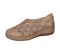 Scarpe da donna Estate Moda Sandali da donna Taglia 5 UK Slip On Open Toe Flat Hollow Traspirante Scarpe singole Roll Back 2025, cachi, 37.5 EU