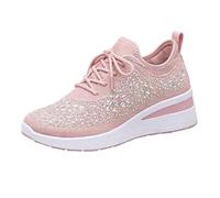 Scarpe da donna estive chic e comode tacchi con zeppa, scarpe da ginnastica alte da donna, scarpe da ginnastica larghe, unisex per tutte le stagioni, sneaker da jogging comode, scarpe da tennis, rosa
