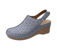 Scarpe da donna estive chic e comode tacchi con zeppa, stivaletti chiusi D interni donna estate, pantofola alla caviglia, pantofola ortopedica a piattaforma, tonalità traforata leggera, tong slingback
