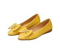 Scarpe da donna estive chic et eleganti, scarpe casual da donna, sneakers con fiocco, comode da indossare, sneaker piatte per outdoor basket senza lacci, giallo, 37 EU