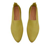 Scarpe da donna estive estive da donna, ballerina, scarpe basse a maglia, per il tempo libero, slip on walking, scarpe da allenamento, traspiranti, scarpe estive in tessuto morbido temperino, verde