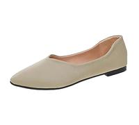 Scarpe da donna estive Plus-Size moda a bocca bassa | Mocassini piatti da donna con taglio a V e punta piatta, in morbida pelle, antiscivolo, leggeri, per il tragitto quotidiano