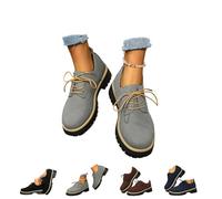 Scarpe da donna impermeabili e non slip, con lacci spessi e solati, per lavoro, lavoro, ufficio, feste, casual, grigio., 36 EU