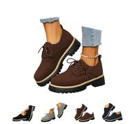 Scarpe da donna impermeabili e non slip, con lacci spessi e solati, per lavoro, lavoro, ufficio, feste, casual, marrone, 39 EU