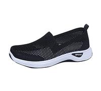 Scarpe da donna impermeabili traspiranti con lacci per donna, scarpe basse per il tempo libero, unisex, scarpe da lavoro leggere, sportive, traspiranti, scarpe da lavoro da donna nere glitterate, Nero