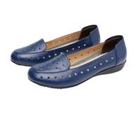 Scarpe da Donna in Pelle Cava comode e Leggere Mocassini in Vera Pelle Mocassini Casual Slip-on Traspiranti Scarpe da Passeggio alla Moda,Blu,40 EU