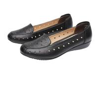 Scarpe da Donna in Pelle Cava comode e Leggere Mocassini in Vera Pelle Mocassini Casual Slip-on Traspiranti Scarpe da Passeggio alla Moda,Nero,35 EU