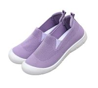 Scarpe da donna in tessuto a rete piatta, ortopediche, traspiranti, con suola morbida, comode da infilare, casual, con supporto per arco plantare, Viola, 39.5 EU