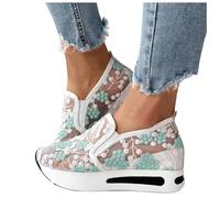 Scarpe da donna in tessuto, eleganti e comode, da sposa, Dirndl, in rete, leggere, leggere, comode, estive, eleganti scarpe da ginnastica bianche